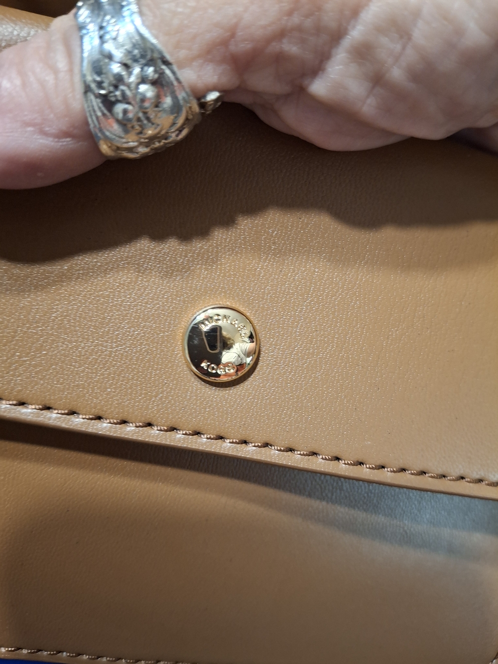 Micheal Kors Woven Tote Bag with Pouchette – Luggage Brown - Picture 6 of 9